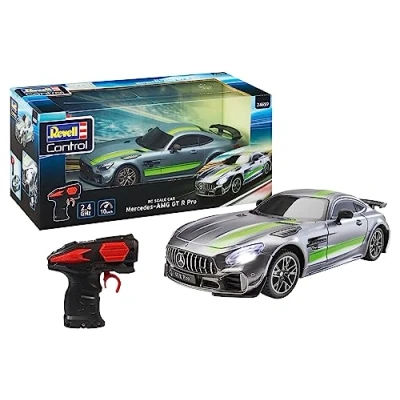 Abbildung von Revell Control Mercedes AMG GT R PRO I Maßstab 1:24 Hochdetailliertes Design LED Frontbeleuchtung 2,4 GHz Fernsteuerung Geschwindigkeit bis zu 10 km/h Ideal für Motorsport Enthusiasten