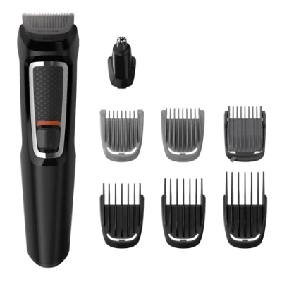 Abbildung von Philips Series 3000, All in One Trimmer, 7 1 Multigroom, einfaches Styling für Gesicht und Haar, 11 Längeneinstellungen (0,516 mm), Modell MG3730/15