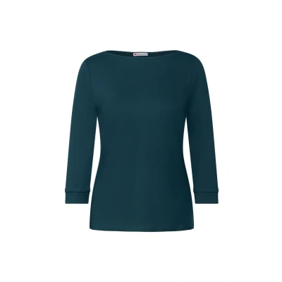 Abbildung von Street One MIT Uboot Ausschnitt Langarmshirt, Damen, Größe: 36, Türkis