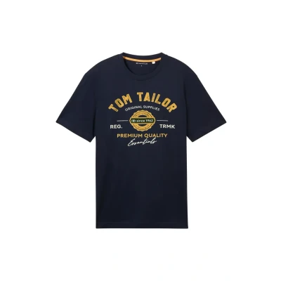 Abbildung von TOM Tailor LOGO TEE Tshirt print, Herren, Größe: Small, Dark blue