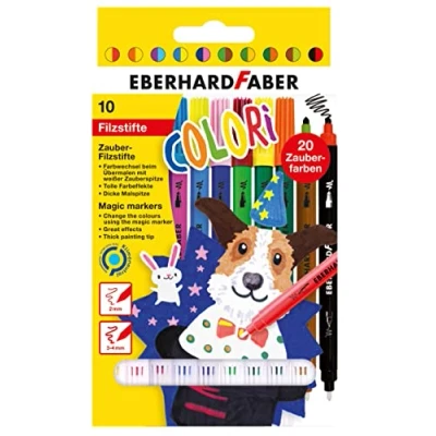Abbildung von Eberhard Faber 551010 Zauberstifte Kinder Colori, 10 Filzstifte mit dicker Malspitzer und dünner Zauberspitze