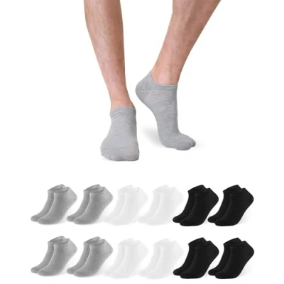 Abbildung von Libella Sneaker Socken Damen 35 38 Schwarz 12Paar Baumwolle Kurze Unisex Söckchen Sportsocken Sneakersocken Damensocken Halbsocken Schwarze