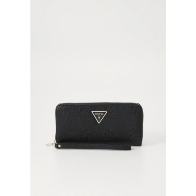Abbildung von GUESS Damen Laurel Large Zip Around Wallet Große Geldbörse mit Reißverschluss, Clutch, Schwarz