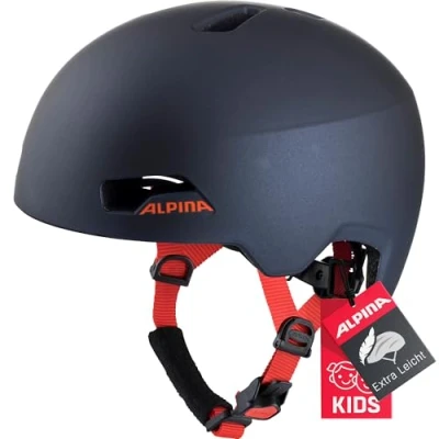 Abbildung von ALPINA HACKNEY Leichter, Bruchfester &amp; Optimal Klimatisierter Fahrradhelm Mit Nachrüstbarem LED Für Kinder, indigo matt, 51 56 cm
