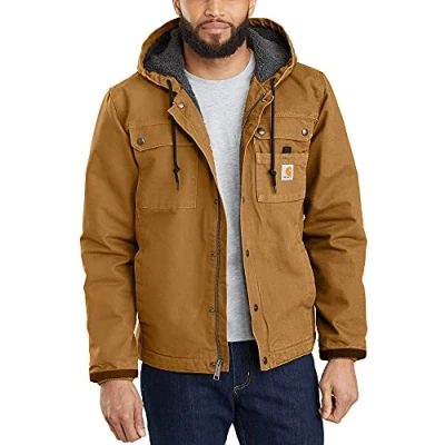 Abbildung von Carhartt, Herren, Lockere Arbeitsjacke aus ausgewaschenem Segelleinen mit Sherpa Futter, Carhartt® Braun, M