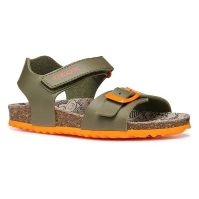 Abbildung von Geox Ghita BOY Riemensandalette für Kinder, Größe: 34, Military/orange Schuhe