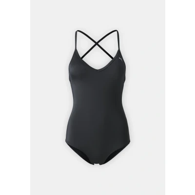 Abbildung von Puma SWIM Women Vneck Crossback Swimsuit Badeanzug, Damen, Größe: XS, Black