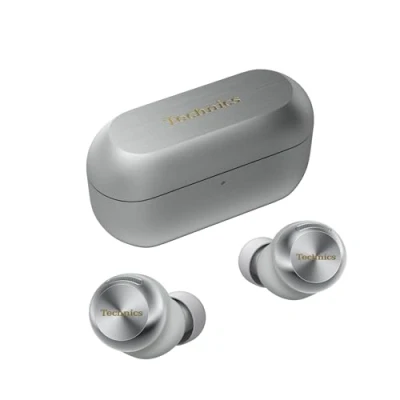 Abbildung von Technics EAH AZ100E S Kabellose Ohrhörer mit Geräuschunterdrückung, 10mm Magnetic Fluid Driver, Multipoint Bluetooth, Voice Focus AI, Bequeme In Ear Kopfhörer, Silber
