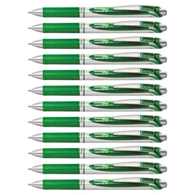 Abbildung von Pentel EnerGel XM BL77 Gelschreiber mit Druckmechanik, grün (12 Stück)