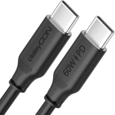 Abbildung von deleyCON 0,5m USB C Kabel PD3.0 (60W Schnellladekabel) Kurzes auf Ladekabel für iPhone 16 15 Pro Max Samsung Galaxy S24 S23 S22 Pixel iPad MacBook Air Tablets Switch PS5
