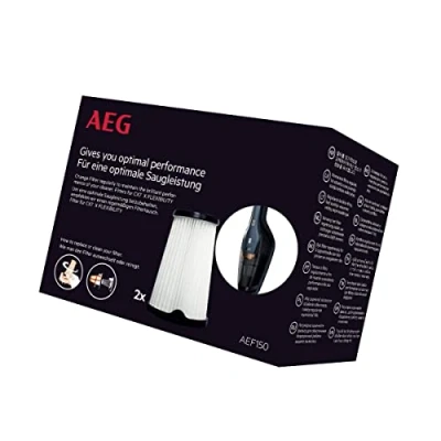 Abbildung von AEG AEF150 Filterset für CX7 2 &amp; QX8 / Doppelpack Innenfilter Staubsauger Filter optimale Saugleistung + Filtrationsleistung regelmäßiger Filtertausch einfache Reinigung Austausch weiß