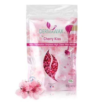 Abbildung von Dermawax Vegan Hartwachs Waxing Perlen zur Haarentfernung Brazilian Gesicht Intim Beine Bikinizone Achseln Rücken Enthaarung ohne Wachsstreifen Hair Removal Wax beads (Cherry Kiss)
