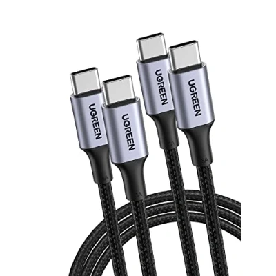 Abbildung von UGREEN 100W USB C auf Kabel 2 Stück PD 3.0 Ladekabel 5A/20V PPS kompatibel mit iPhone 16, 15, M3 MacBook Pro/Air, iPad Pro 2024, Galaxy S24 Ultra, Pixel 9/8, Steam Deck usw. (3M)