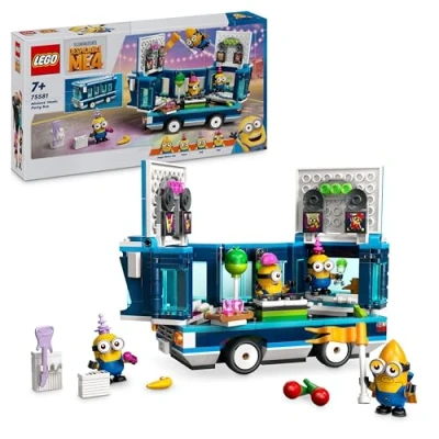 Abbildung von Lego Ich Einfach unverbesserlich 4 Minions und der Party Bus, Spielset zu 4, Kinderspielzeug, kreatives Geschenk für Jungen Mädchen ab 7 Jahren 75581