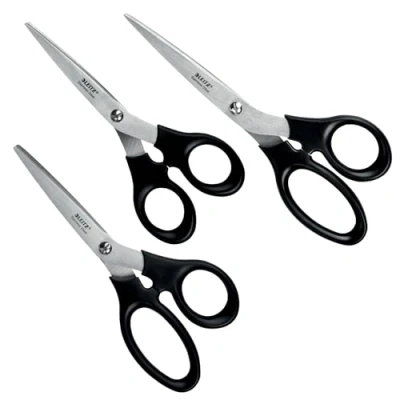 Abbildung von Leitz Edelstahlscheren Set 165/185/200 mm, 3er in den Größen 165; 185 und 200 mm einer plastikfreien Verpackung, 54260095