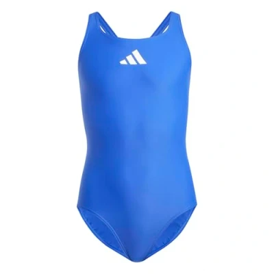 Abbildung von adidas Mädchen Solid Small Logo Swimsuit, Semi Lucid Blue/White, 11 12 Years