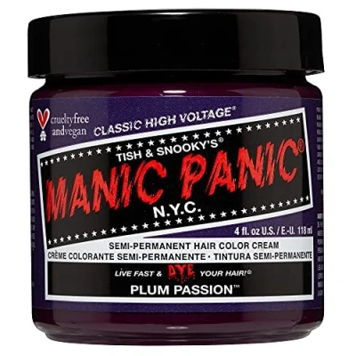 Abbildung von Manic Panic Plum Passion Classic Creme, Vegan, Cruelty Free, Purple Semi Permanent Hair Dye 2 x 118ml