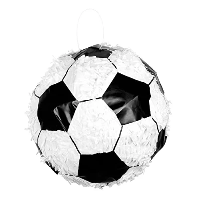 Abbildung von Boland 30943 Pinata Fußball, 30 x cm, Schwarz Weiß, rund, Ball, Karton, Schlag Pinata, Geburtstag, Mottoparty, Feier, Kindergeburtstag, Deko, Fußballparty, Fußball Liga, Champion