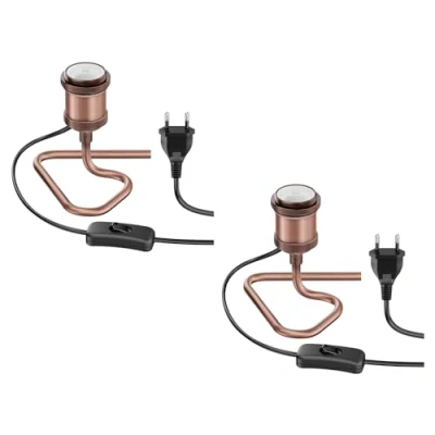Abbildung von ledscom.de 2 Stück Tischlampe RETRA, Schalter, bronze, 1x E27 max. 60W