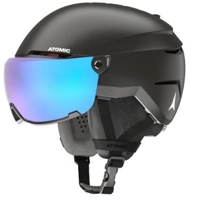 Abbildung von ATOMIC SAVOR VISOR STEREO Skihelm mit Visier Schwarz Größe M Maximale Stoßdämpfung Active Aircon Belüftungssystem Hochwertige Verspiegelung für klare Sicht