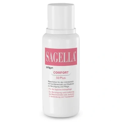 Abbildung von SAGELLA poligyn Comfort 50 Plus: Intimwaschlotion mit Kamillenextrakt und Bisabolol, Intimpflege ab der Menopause, 250 ml