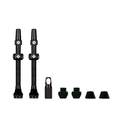 Abbildung von Muc Off Schwaze Presta Tubeless Ventile, 60 mm Hochwertige Anti Leck Fahrradventile mit integriertem Werkzeug zum Entfernen des Ventilkerns