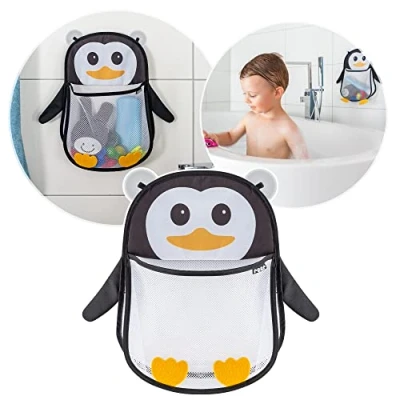 Abbildung von Reer MyHappyPingu Badespielzeug Netz, hygienische Aufbewahrung für Badewannenspielzeug, Wannenablage