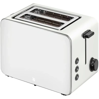 Abbildung von WMF Stelio Toaster 2 Scheiben Edelstahl, Doppelschlitz mit Brötchenaufsatz, Bagel Funktion, 7 Bräunungsstufen, 900 W, edelstahl matt grau