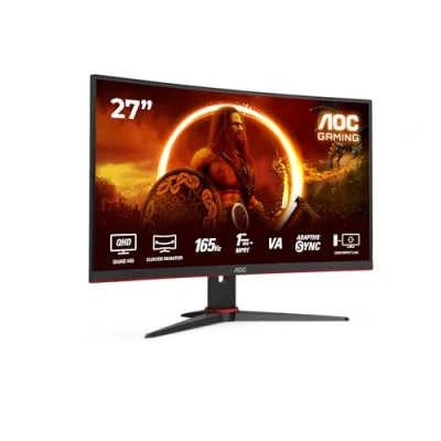 Abbildung von AOC Gaming CQ27G2SE 27 Zoll QHD Curved Monitor, FreeSync Premium (2560x1440, 165 Hz, HDMI 1.4, DisplayPort 1.2) schwarz rot