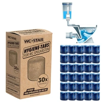 Abbildung von WC Star 30x Spülkasten Frische Tabs für Sauberkeit &amp; vom bis ins Ideale Lösung Spülkästen mit Einwurfschacht, langanhaltende Aktiv im gesamten System
