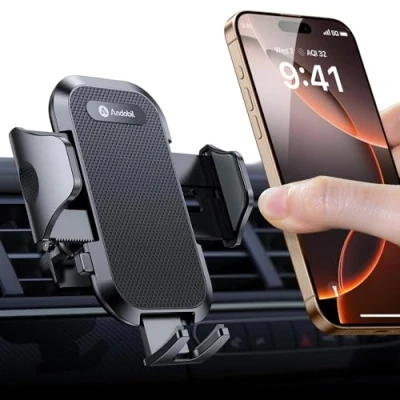 Abbildung von andobil Handyhalterung Auto Lüftung [ 2024 Upgrade Lüftungsclip ] Kfz Handy Halterung 100% Sicherer Griff 360 Drehbar Autohalterung Zubehör für iPhone 16 Pro Max 15/14/13/12/11 Galaxy S24 Ultra