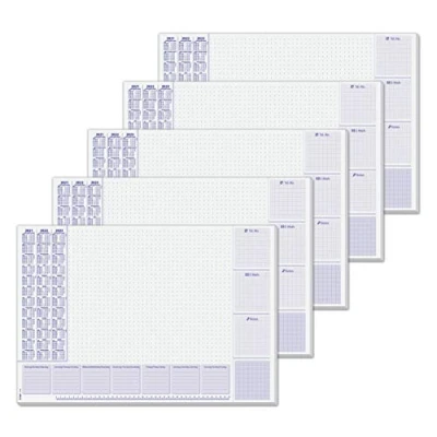 Abbildung von SIGEL HO355/5 Papier Schreibtischunterlage, ca. DIN A2, mit aktuellem 3 Jahres Kalender und Wochenplan, 30 Blatt, 5 Stück, vegan, aus nachhaltigem