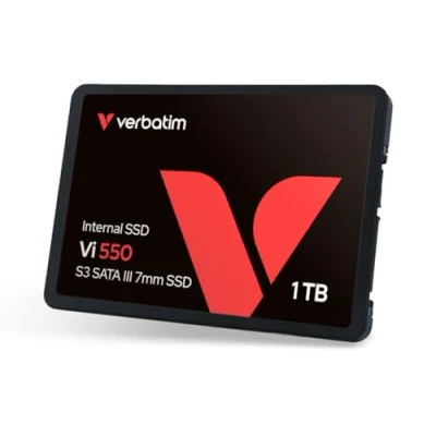 Abbildung von Verbatim Vi550 S3 SSD, internes SSD Laufwerk mit 1 TB Datenspeicher, Solid State Drive 2,5&#039;&#039; SATA III Schnittstelle und 3D NAND Technologie, schwarz