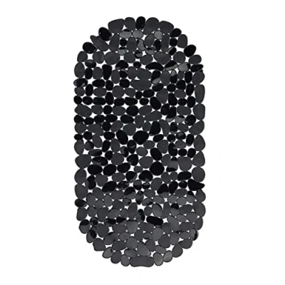 Abbildung von Relaxdays Badewannenmatte Steinoptik, rutschfeste Badeeinlage mit Saugnäpfen, waschbare Rutschmatte, 36 x 68 cm, schwarz, 1 Stück