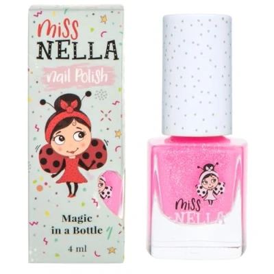 Abbildung von Miss Nella MARSHMALLOW OVERLOAD abziehbarer Nagellack speziell für Kinder, coral Glitzer, Peel Off Formel, ungiftig, wasserbasiert und geruchsneutral