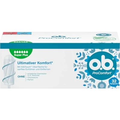 Abbildung von o.b. ProComfort Super Plus (32 Stück), Tampons für sehr starke Tage, SilkTouch Oberfläche &amp; Dynamic Fit Technologie mehr Komfort und zuverlässigen Schutz während der Periode