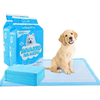 Abbildung von Edipets, Welpenunterlagen, 60x90, Welpentoilette, Saugfähige Trainingsunterlagen, Einweg Toilettenmatte für Welpen, Puppy Training Pads (40 Stück)