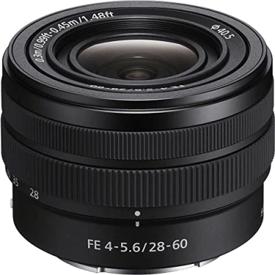 Abbildung von Sony SEL 2860 Standard Zoom Objektiv (28 60 mm, F45.6, Vollformat, geeignet für A9, A7, A6000, A5100, A5000 und Nex Serien, E Mount) schwarz