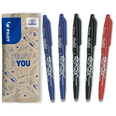 Abbildung von PILOT FriXion Ball 0.7 Set 5 Stück 2x Blau/Schwarz, 1x Rot Radierbare Tintenroller 0,4 mm Strichstärke, angenehme Schreibführung beim Schreiben, thermosensitive Tinte, mit austauschbarer Mine