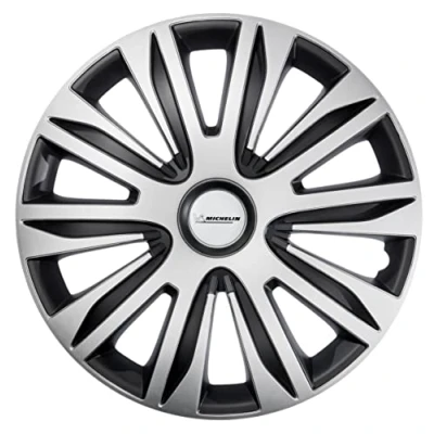 Abbildung von MICHELIN Radkappe MX ABS 16 Zoll Universal Radzierblende 4er Set Fürs Auto Kunststoff Schwarz/Silber