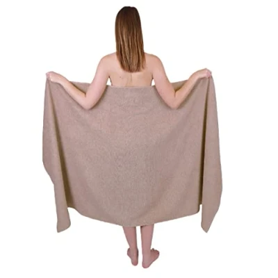 Abbildung von Betz Badetuch groß XXL Berlin Größe 100 x 200 cm Badetücher Saunatuch 100% Baumwolle Cappuccino
