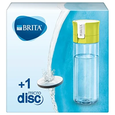 Abbildung von BRITA Wasserfilter Flasche limone/Praktische Trinkflasche mit für unterwegs aus BPA freiem Kunststoff/Filtert beim Trinken/spülmaschinengeeignet, 7.5 x 22.0 cm