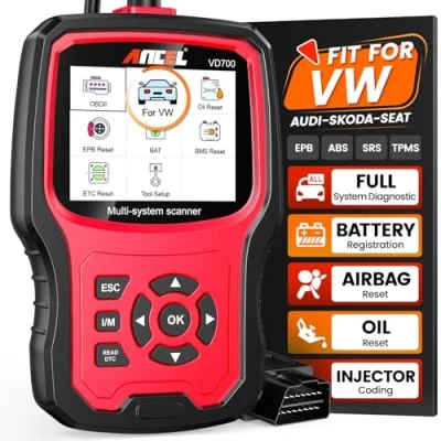 Abbildung von ANCEL VD700a Ganzes System OBD2 Diagnosegerät mit 8 Sonderfunktionen für VAG Fahrzeuge Diagnose OBD Scanner Öl TPMS EPB TPS Reset Injektor Funktion SAS DPF Scan Tool