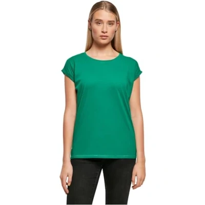 Abbildung von Build Your Brand Damen T Shirt Ladies Extended Shoulder Tee, lang geschnittenes für Frauen, Baumwolle, Forest Green, L