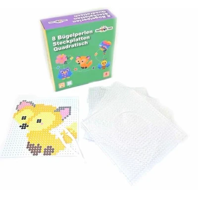 Abbildung von HPT 5mm Midi Stiftplatte für Bügelperlen 8x Quadrat Multi Transparent, einzeln und auch als eine Fläche nutzbar Einzelgröße 14,5 x Kompatibel mit Hama