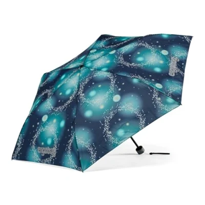 Abbildung von ergobag Regenschirm Kinderschirm für die Schultasche, ultraleicht und klein mit Tasche, reflektierend windfest RaumfahrBär Dunkelblau