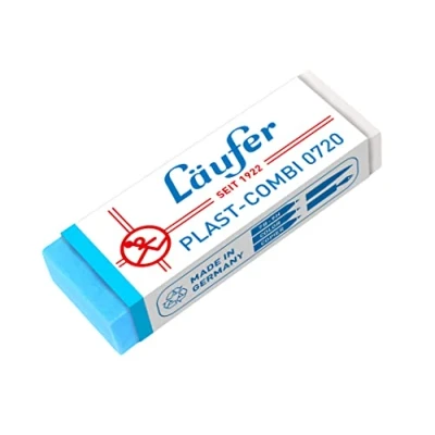 Abbildung von Läufer 00720 Plast Combi 0720 Radierer, Radiergummi für Bleistifte, Farbstifte, Tinten und Tuschen, transparent blau