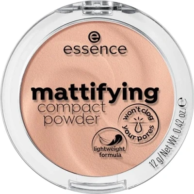Abbildung von essence cosmetics mattifying compact powder,Puder,Nr. 04 perfect beige,nude,für Mischhaut/unreine Haut,mattierend,matt,vegan,Nanopartikel frei,entspricht unserem CLEAN BEAUTY Standard (12g)