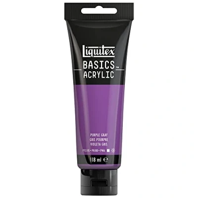 Abbildung von Liquitex 8870080 Basics Acrylfarbe Lilagrau 118ml Tube, lichtecht, mittlere Viskosität, seidenglänzend, monopigmentiert, Archivqualität