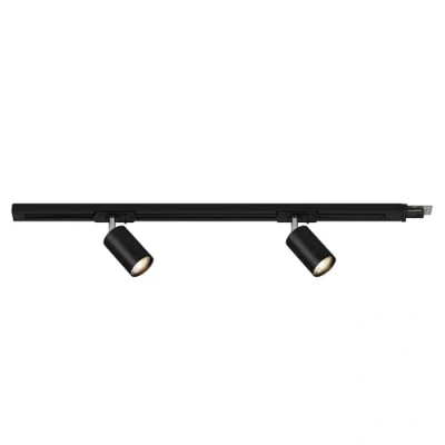 Abbildung von BRILONER Schienensystem Rail Erweiterungsset, 2x GU10 Spots schwenkbar, erweiterbar, Lichtschienensystem Decke, Strahler Schiene, Deckenlampe, Deckenleuchte, Spotlight, 0,75 m, Schwarz